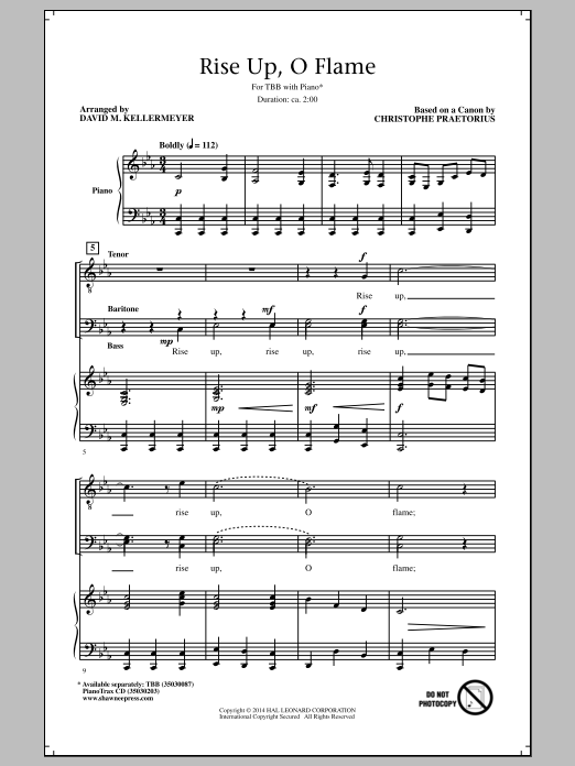 Download David M. Kellermeyer Rise Up, O Flame Sheet Music and learn how to play TBB PDF digital score in minutes