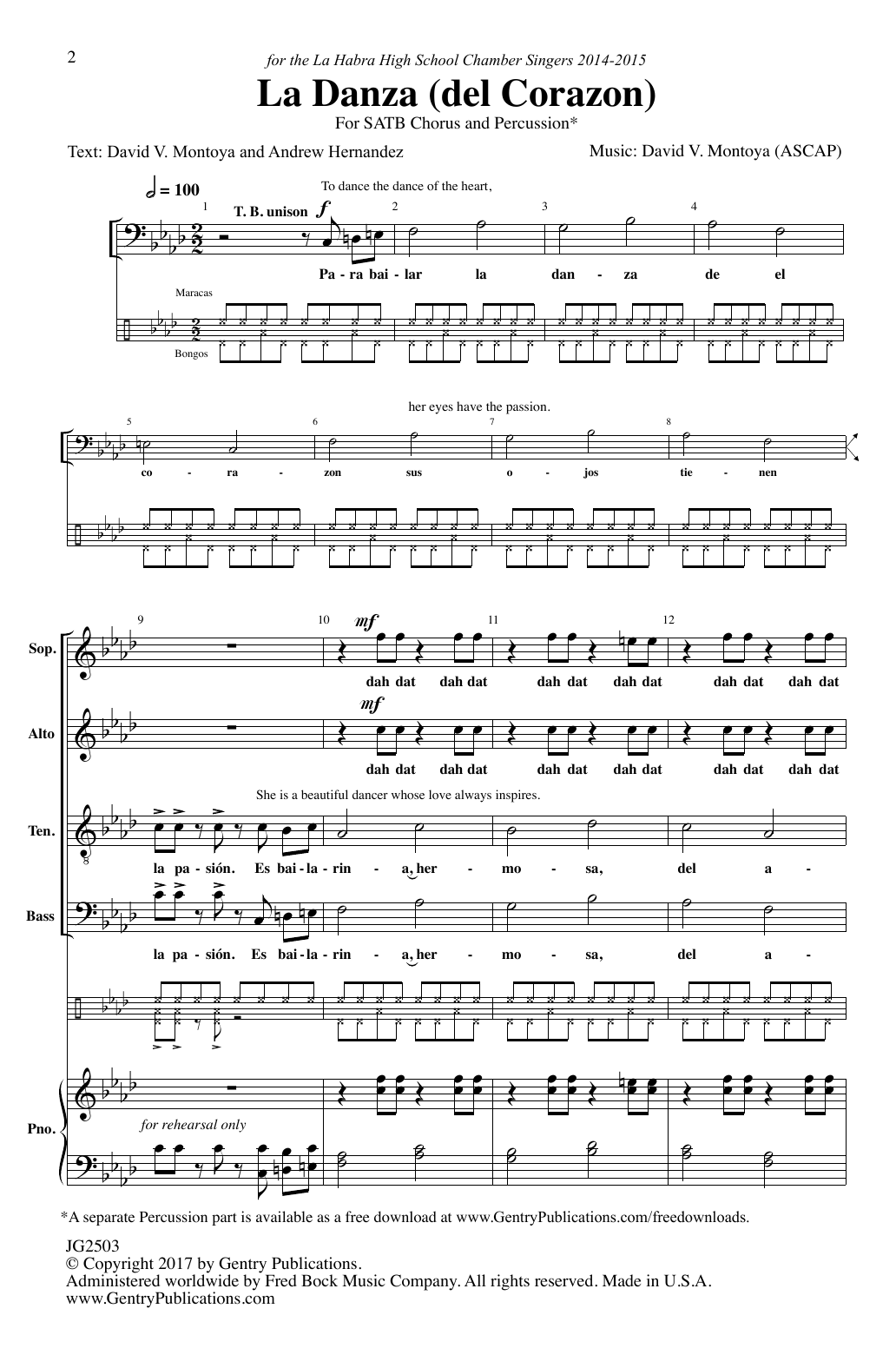 Download David Montoya La Danza Del Corazon Sheet Music and learn how to play SATB Choir PDF digital score in minutes