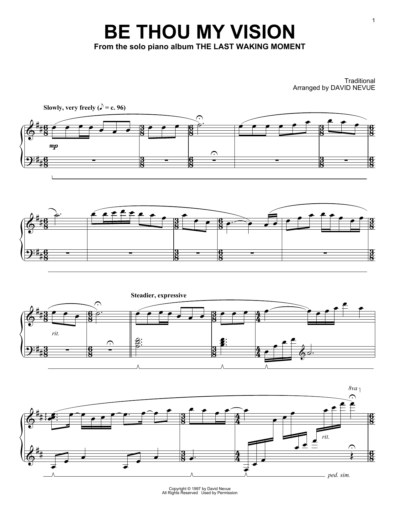 Download David Nevue Be Thou My Vision Sheet Music and learn how to play Piano Solo PDF digital score in minutes