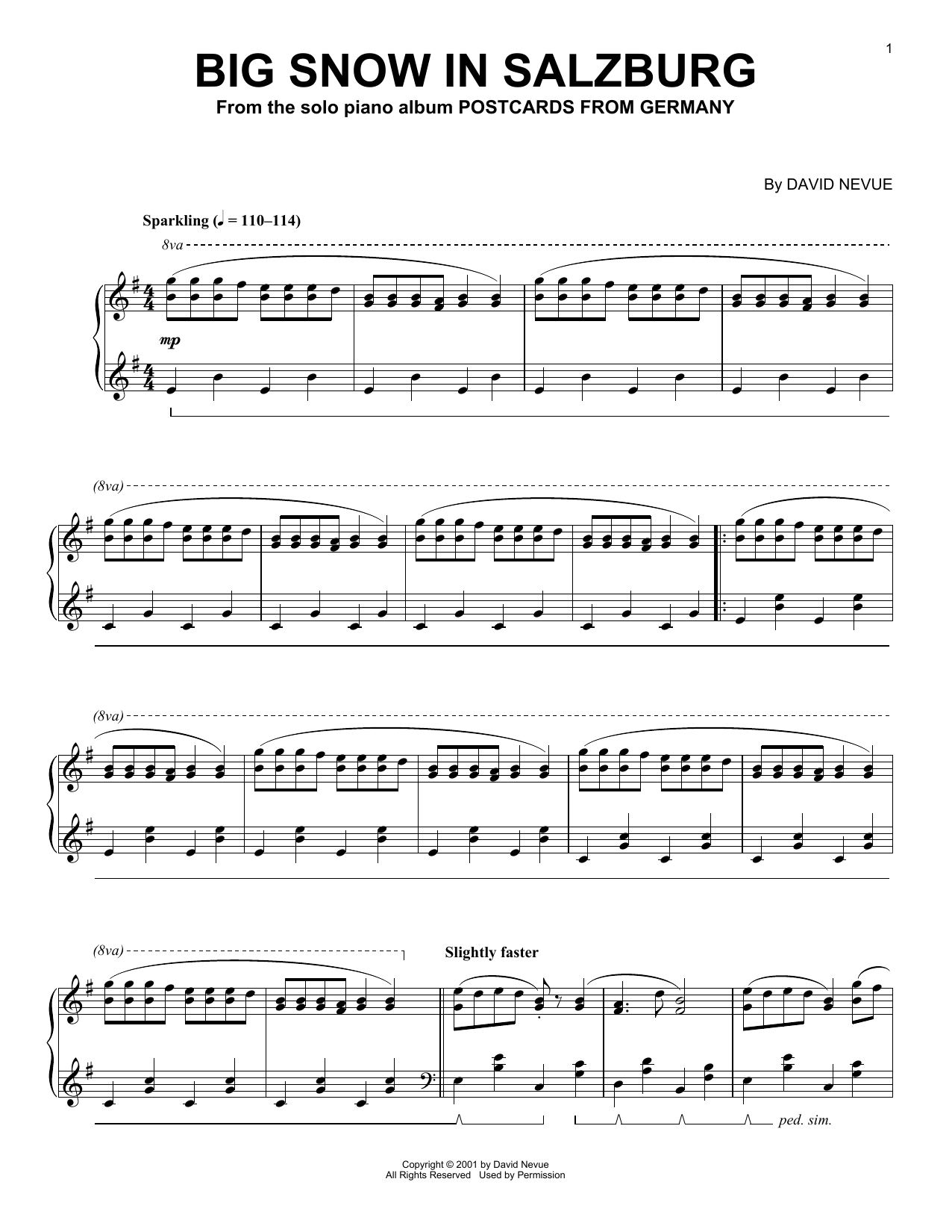 Download David Nevue Big Snow In Salzburg Sheet Music and learn how to play Piano Solo PDF digital score in minutes