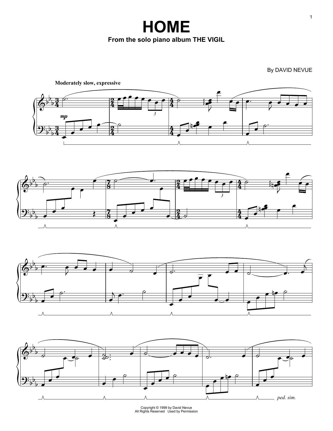 Download David Nevue Home Sheet Music and learn how to play Piano Solo PDF digital score in minutes