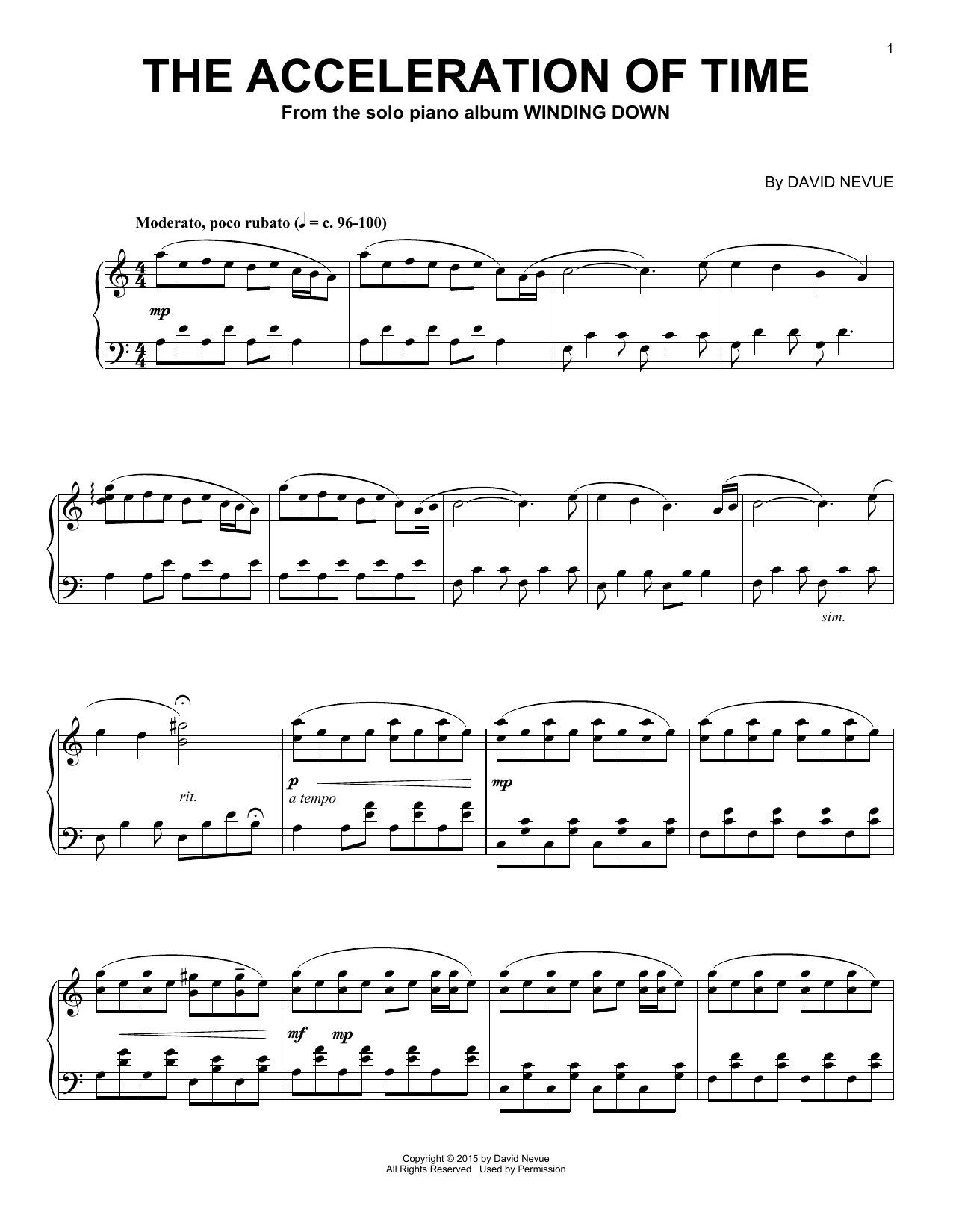 Download David Nevue The Acceleration Of Time Sheet Music and learn how to play Piano Solo PDF digital score in minutes