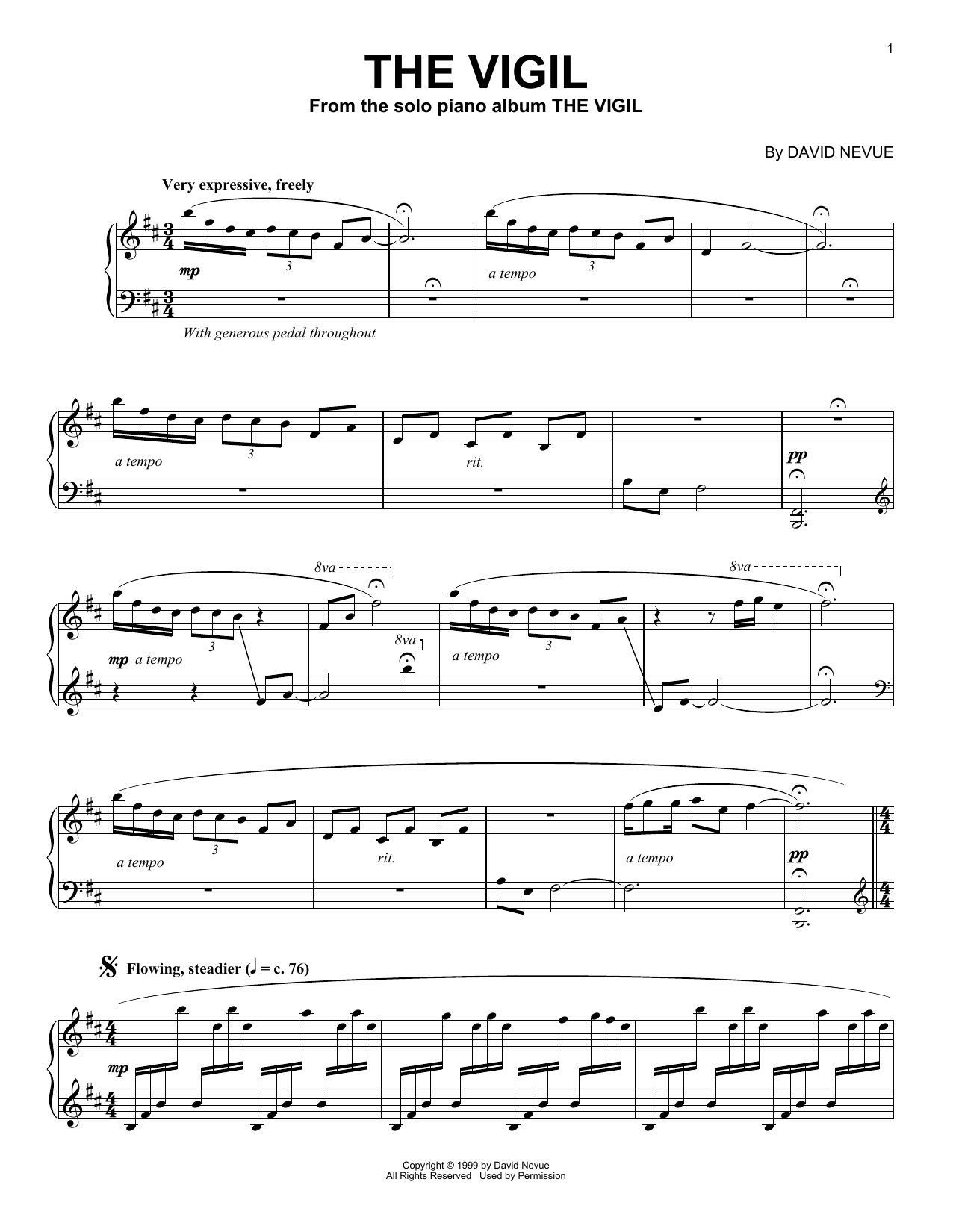 Download David Nevue The Vigil Sheet Music and learn how to play Piano Solo PDF digital score in minutes