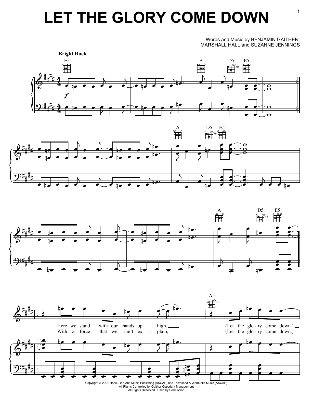 Download David Phelps Let The Glory Come Down Sheet Music and learn how to play Piano, Vocal & Guitar (Right-Hand Melody) PDF digital score in minutes