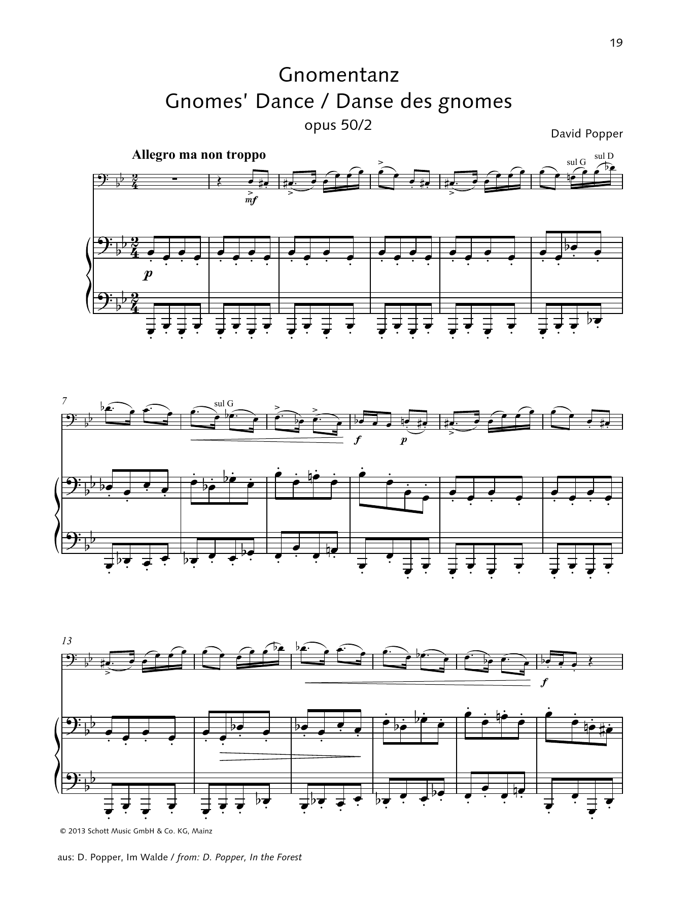 Download Dávid Popper Gnomes' Dance Sheet Music and learn how to play String Solo PDF digital score in minutes