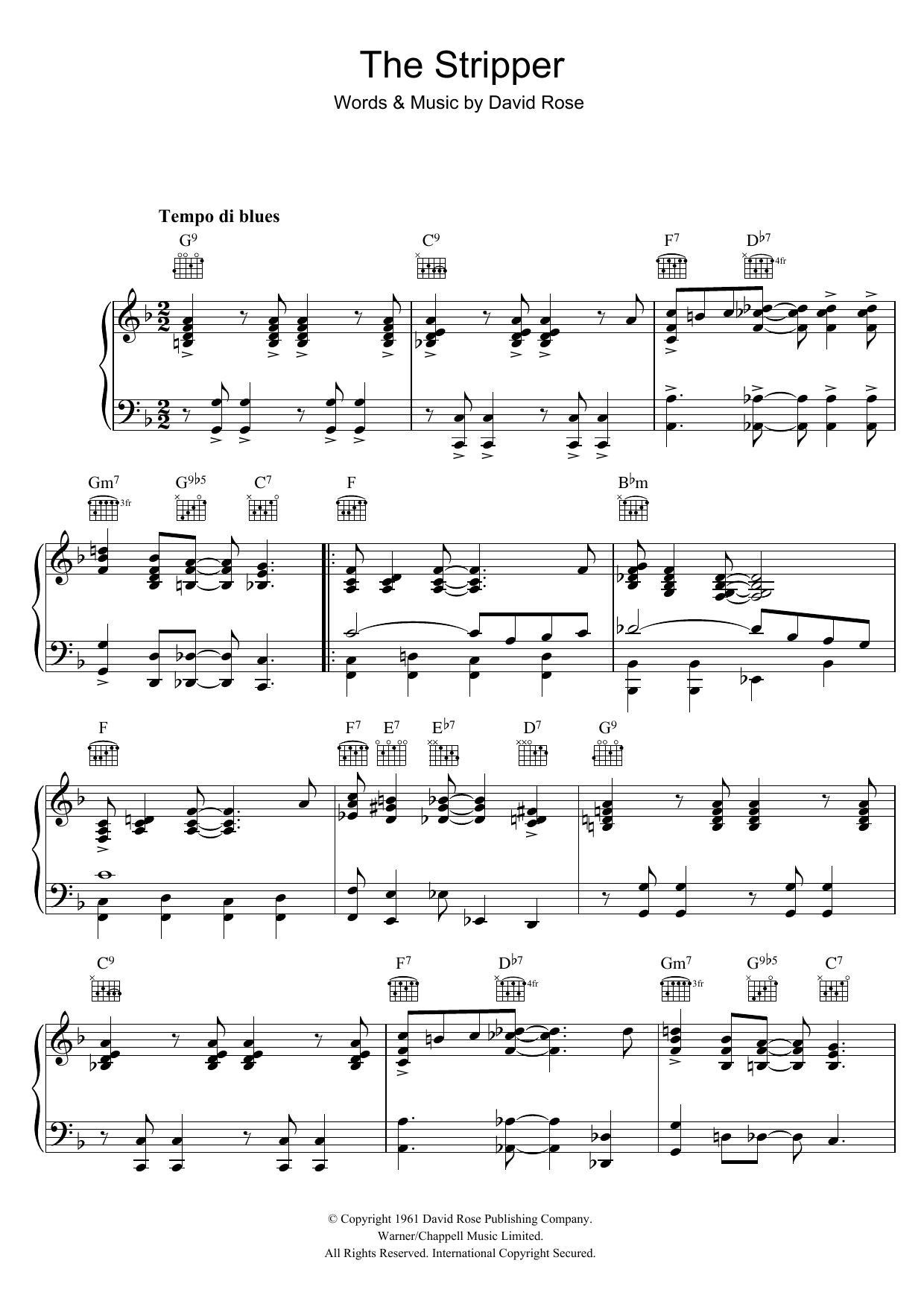 Download David Rose The Stripper Sheet Music and learn how to play Piano PDF digital score in minutes