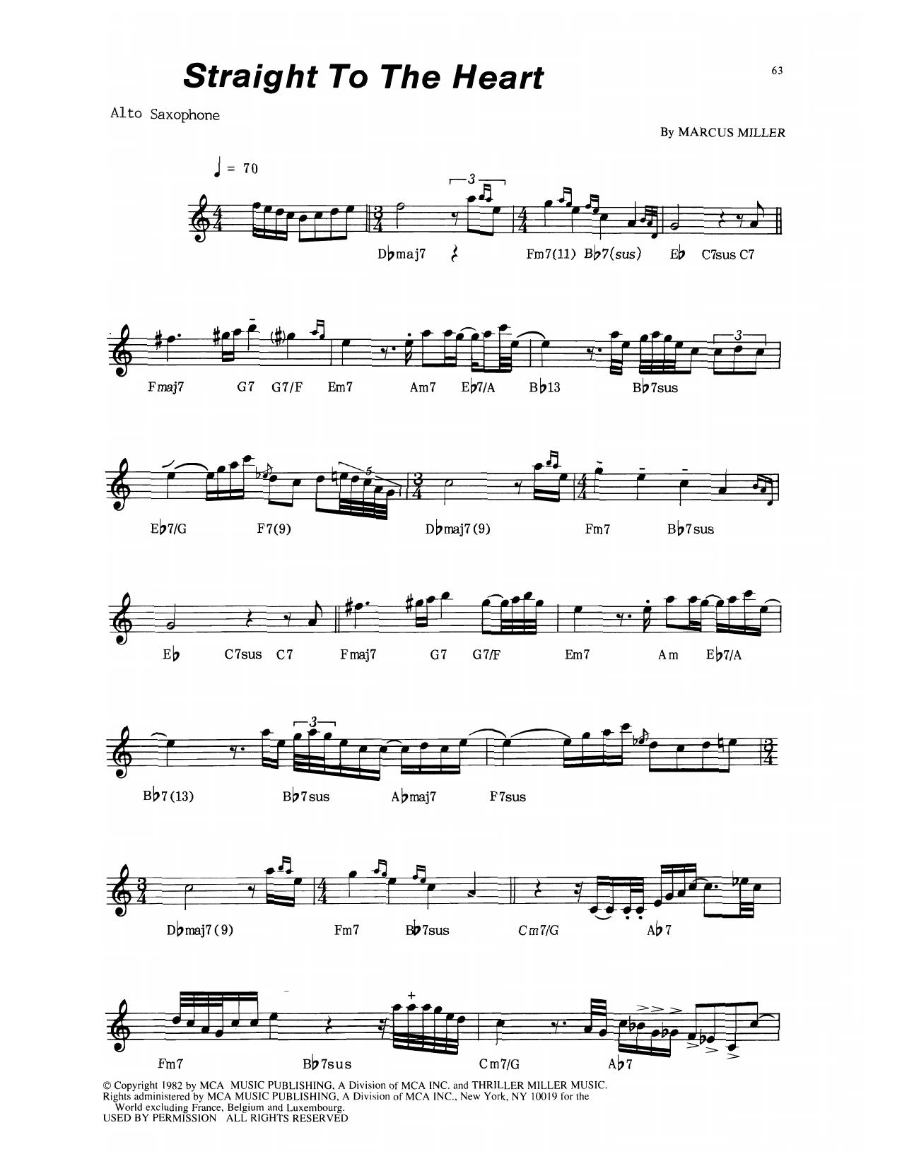 Download David Sanborn Straight To The Heart Sheet Music and learn how to play Alto Sax Transcription PDF digital score in minutes