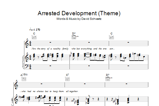 Download David Schwartz Arrested Development (Main Title) Sheet Music and learn how to play Piano & Vocal PDF digital score in minutes
