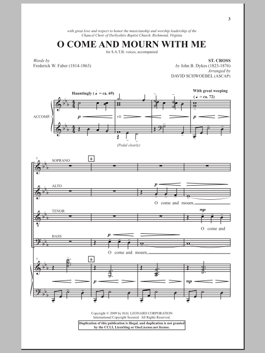 Download David Schwoebel O Come And Mourn With Me Awhile Sheet Music and learn how to play SATB Choir PDF digital score in minutes