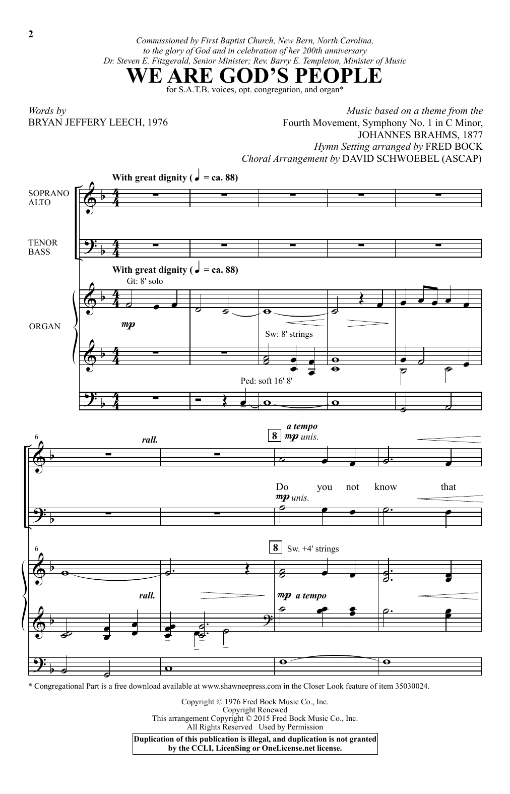 Download David Schwoebel We Are God's People Sheet Music and learn how to play SATB PDF digital score in minutes
