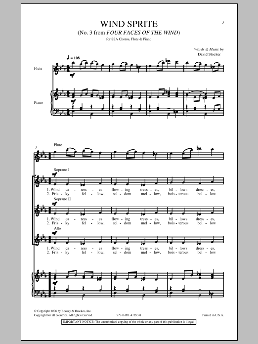 Download David Stocker Wind Sprite/No Wind Sheet Music and learn how to play SSA PDF digital score in minutes