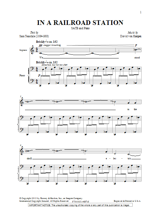 Download David Von Kampen In A Railroad Station Sheet Music and learn how to play SATB PDF digital score in minutes