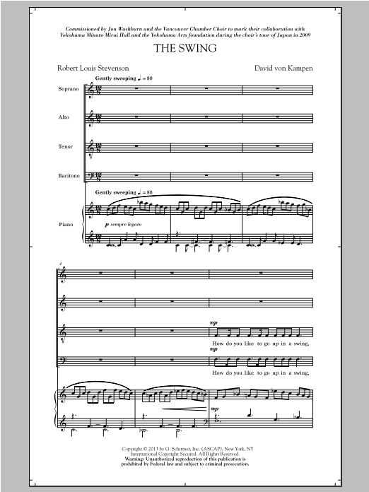 Download David Von Kampen The Swing Sheet Music and learn how to play SATB PDF digital score in minutes