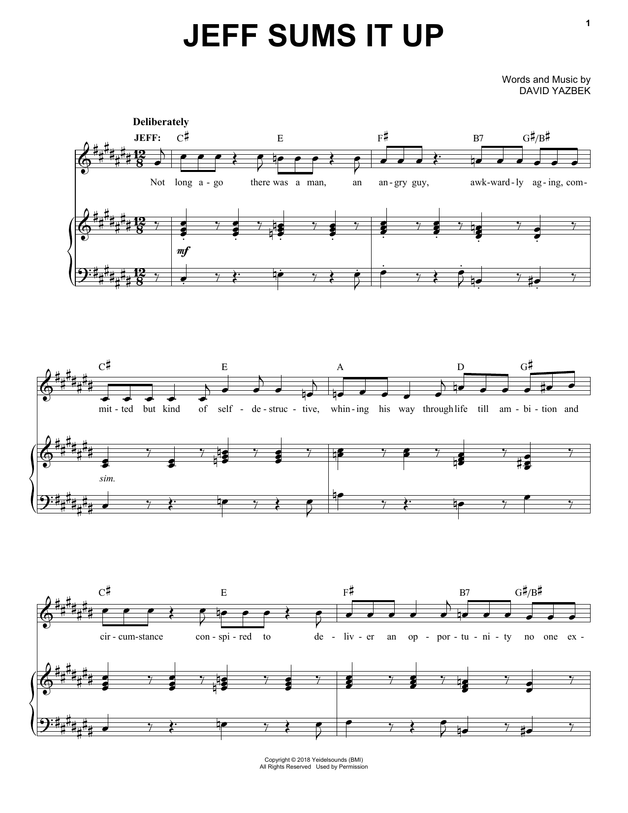 Download David Yazbek Jeff Sums It Up (from the musical Tootsie) Sheet Music and learn how to play Piano & Vocal PDF digital score in minutes