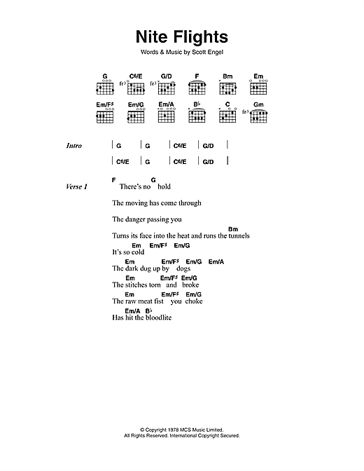 Download David Bowie Nite Flights Sheet Music and learn how to play Lyrics & Chords PDF digital score in minutes