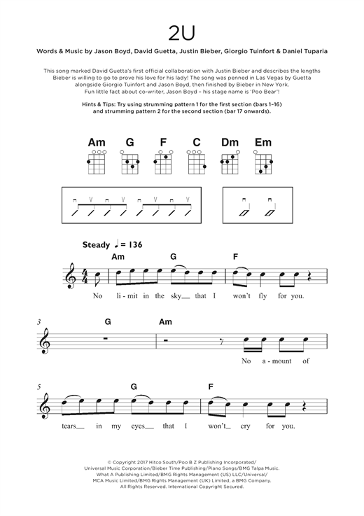 Download David Guetta Sheet Music and learn how to play Beginner Ukulele PDF score in minutes