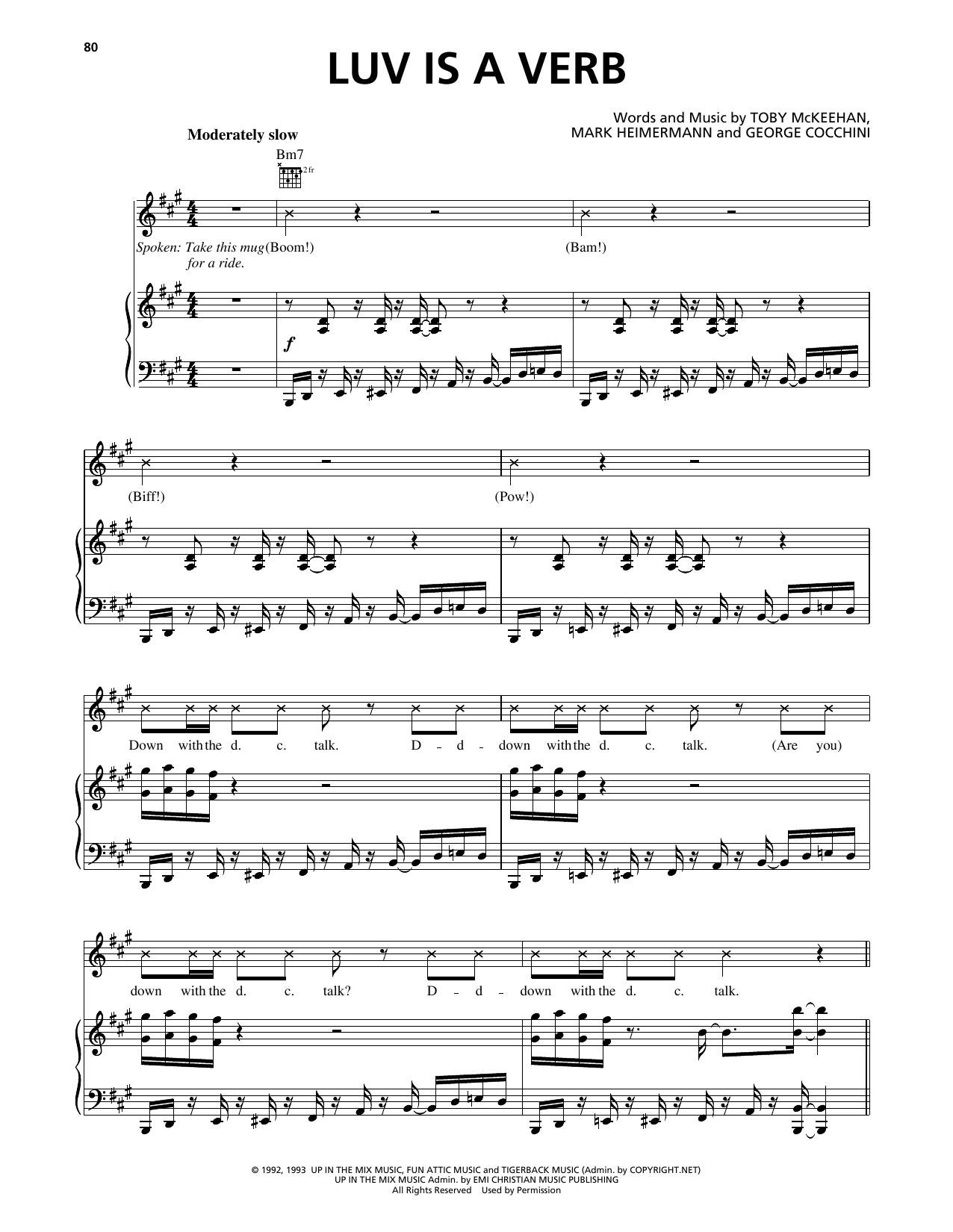 Download dc Talk Luv Is A Verb Sheet Music and learn how to play Piano, Vocal & Guitar (Right-Hand Melody) PDF digital score in minutes