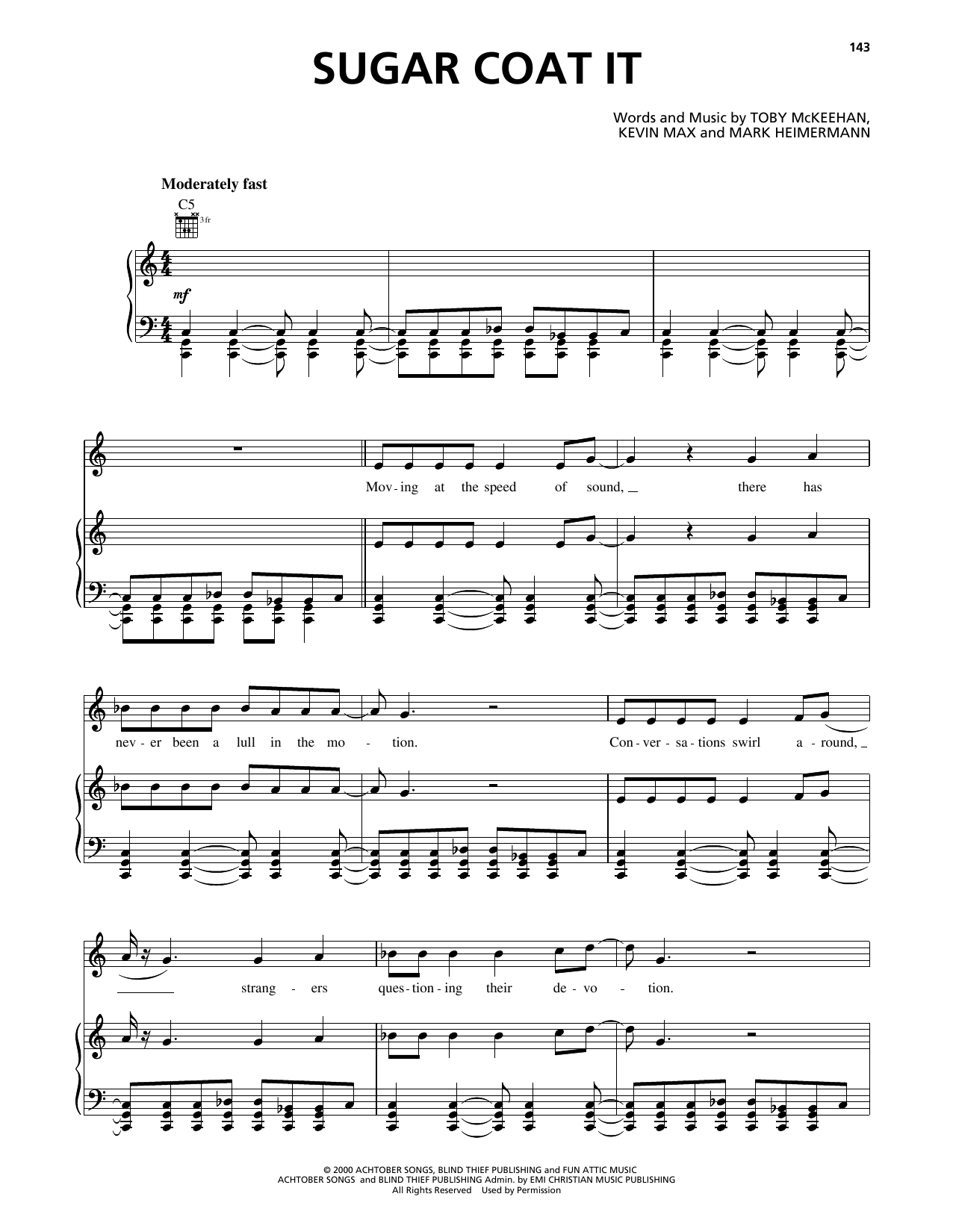 Download dc Talk Sugar Coat It Sheet Music and learn how to play Piano, Vocal & Guitar (Right-Hand Melody) PDF digital score in minutes