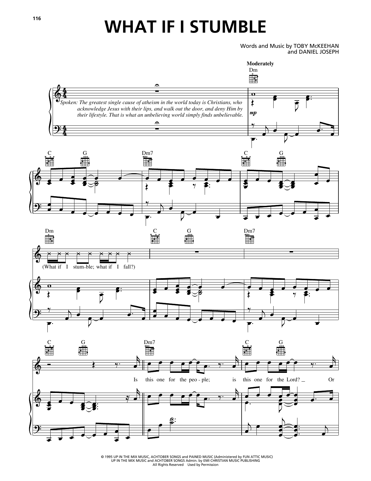 Download dc Talk What If I Stumble Sheet Music and learn how to play Piano, Vocal & Guitar (Right-Hand Melody) PDF digital score in minutes