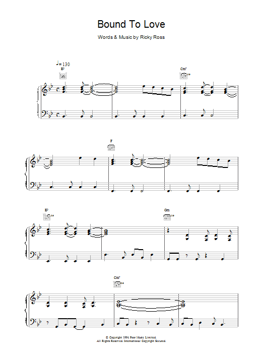 Download Deacon Blue Bound To Love Sheet Music and learn how to play Piano, Vocal & Guitar (Right-Hand Melody) PDF digital score in minutes