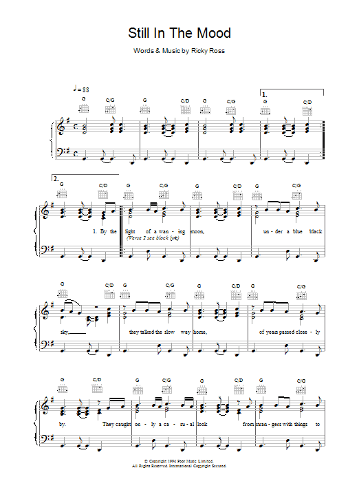 Download Deacon Blue Still In The Mood Sheet Music and learn how to play Piano, Vocal & Guitar (Right-Hand Melody) PDF digital score in minutes