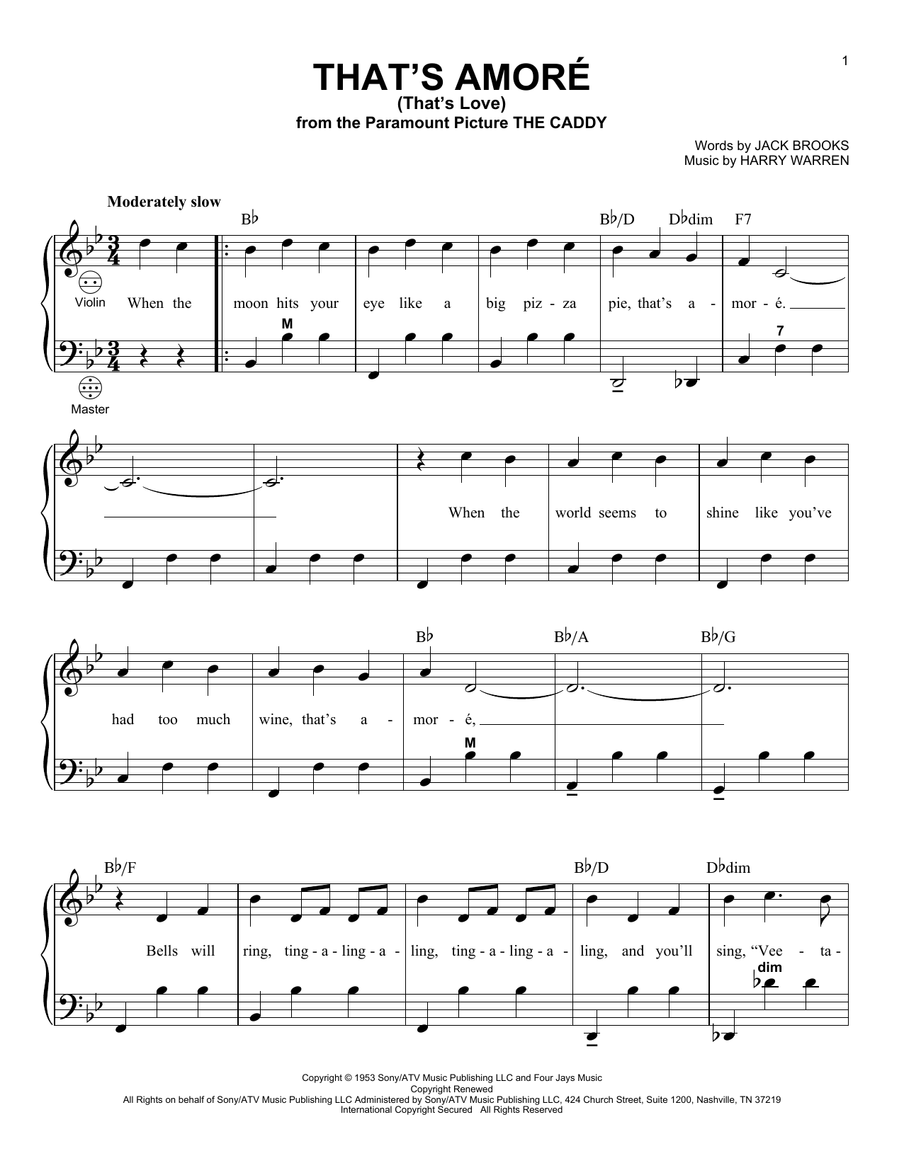 Download Gary Meisner That's Amore (That's Love) Sheet Music and learn how to play Accordion PDF digital score in minutes