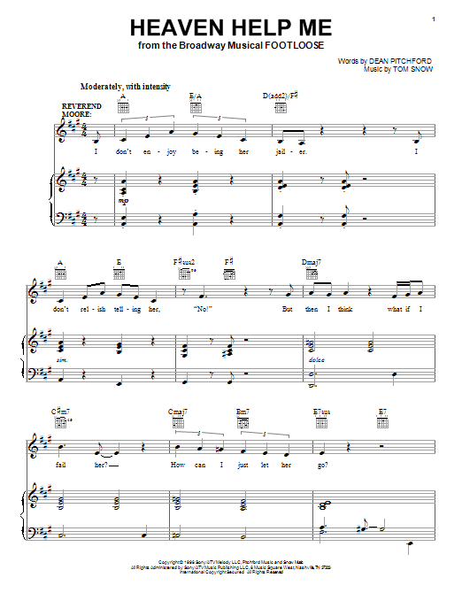 Download Dean Pitchford Heaven Help Me Sheet Music and learn how to play Easy Piano PDF digital score in minutes