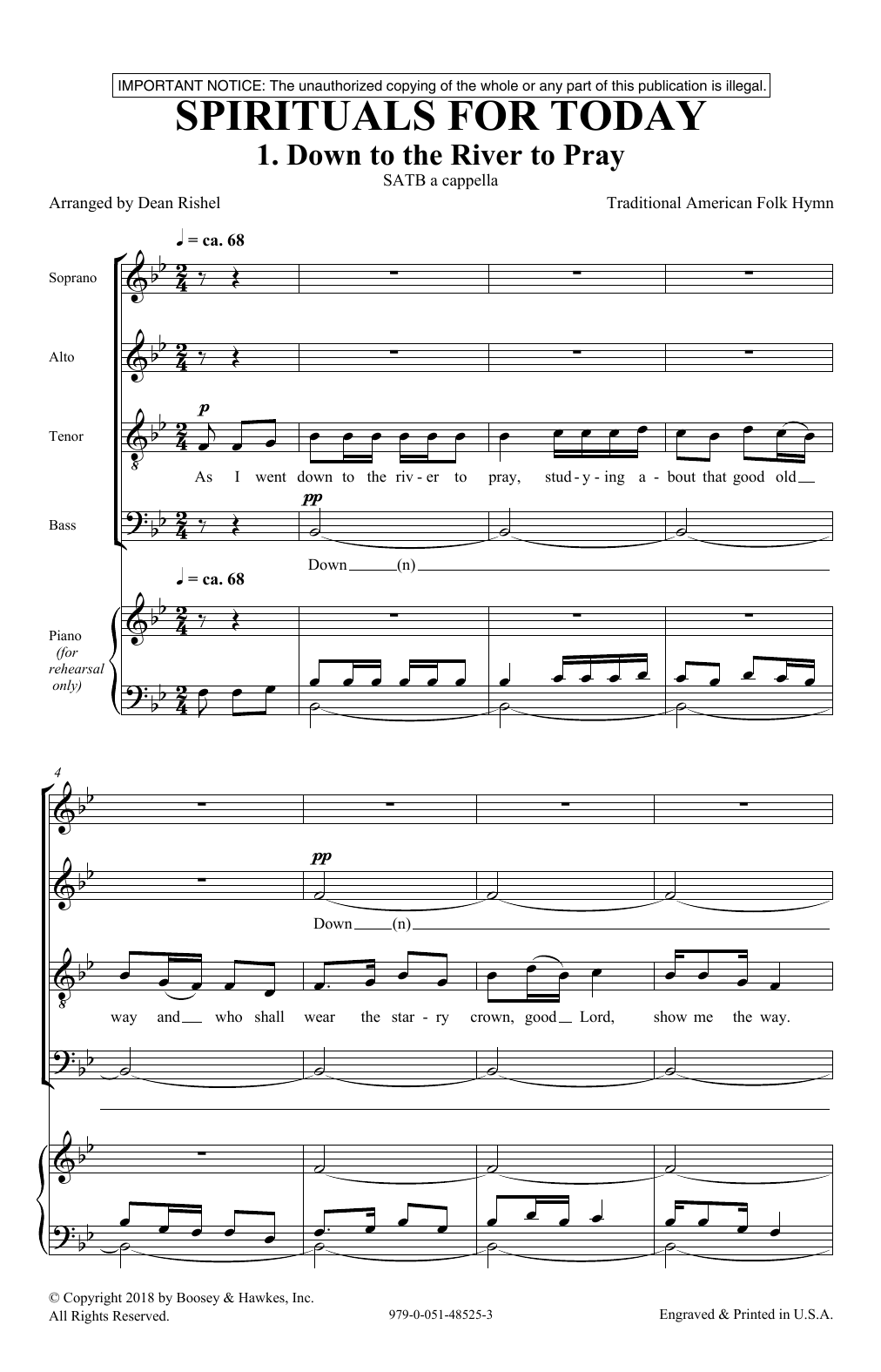 Download Dean Rishel Spirituals For Today Sheet Music and learn how to play SATB Choir PDF digital score in minutes