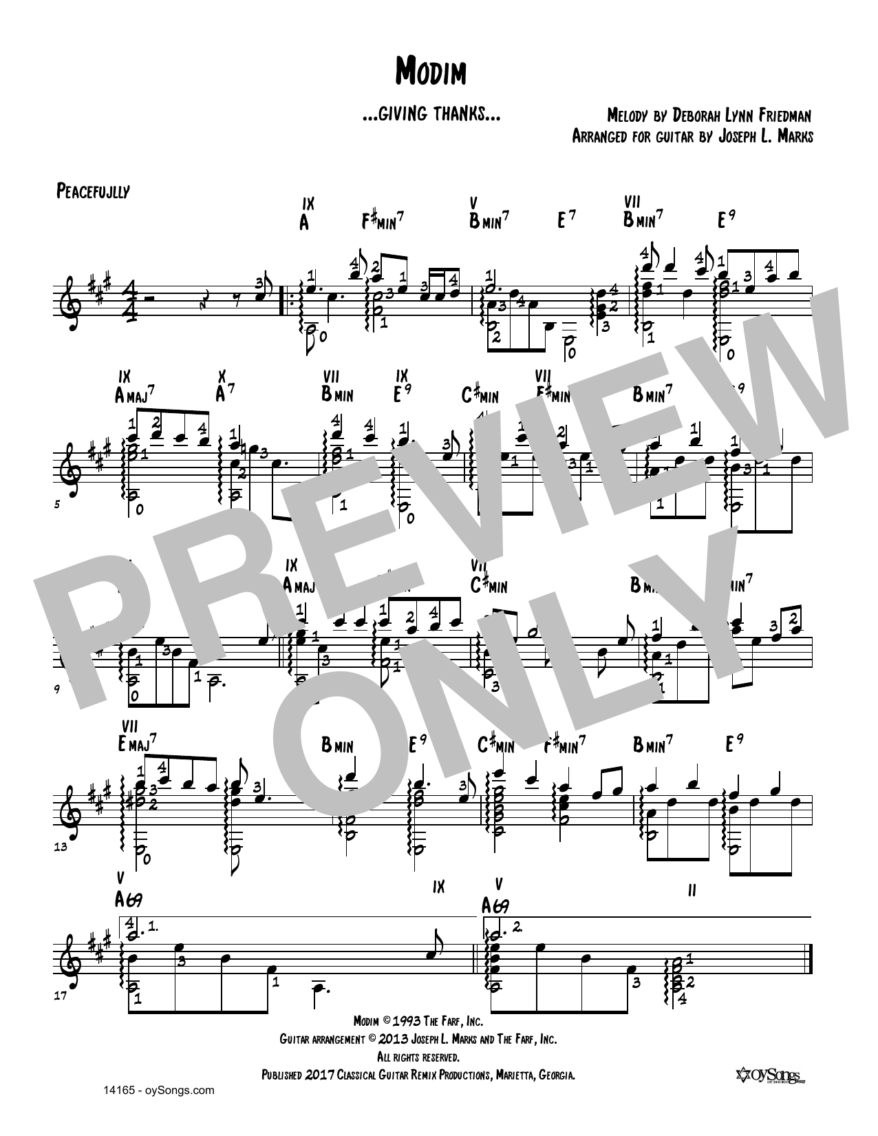 Download Debbie Friedman Modim (arr. Joe Marks) Sheet Music and learn how to play Solo Guitar PDF digital score in minutes