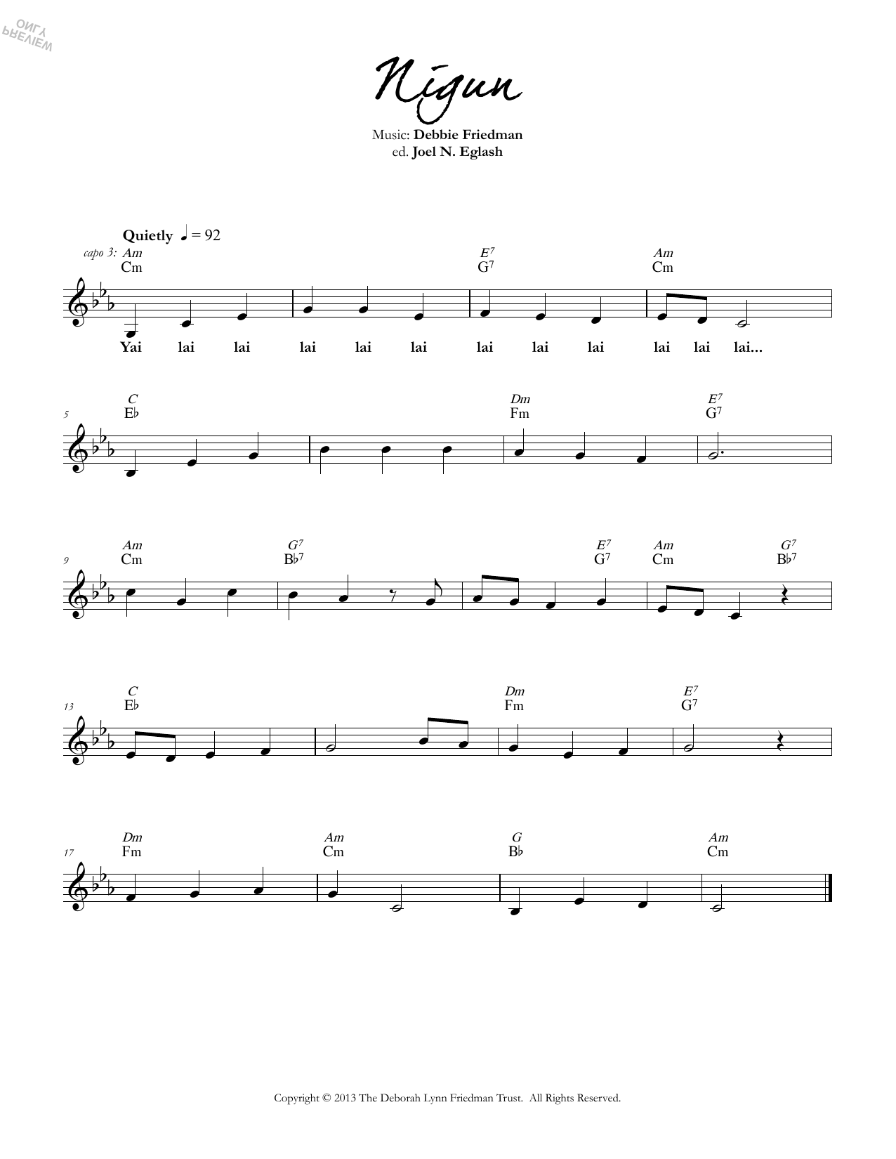 Download Debbie Friedman Nigun Sheet Music and learn how to play Lead Sheet / Fake Book PDF digital score in minutes