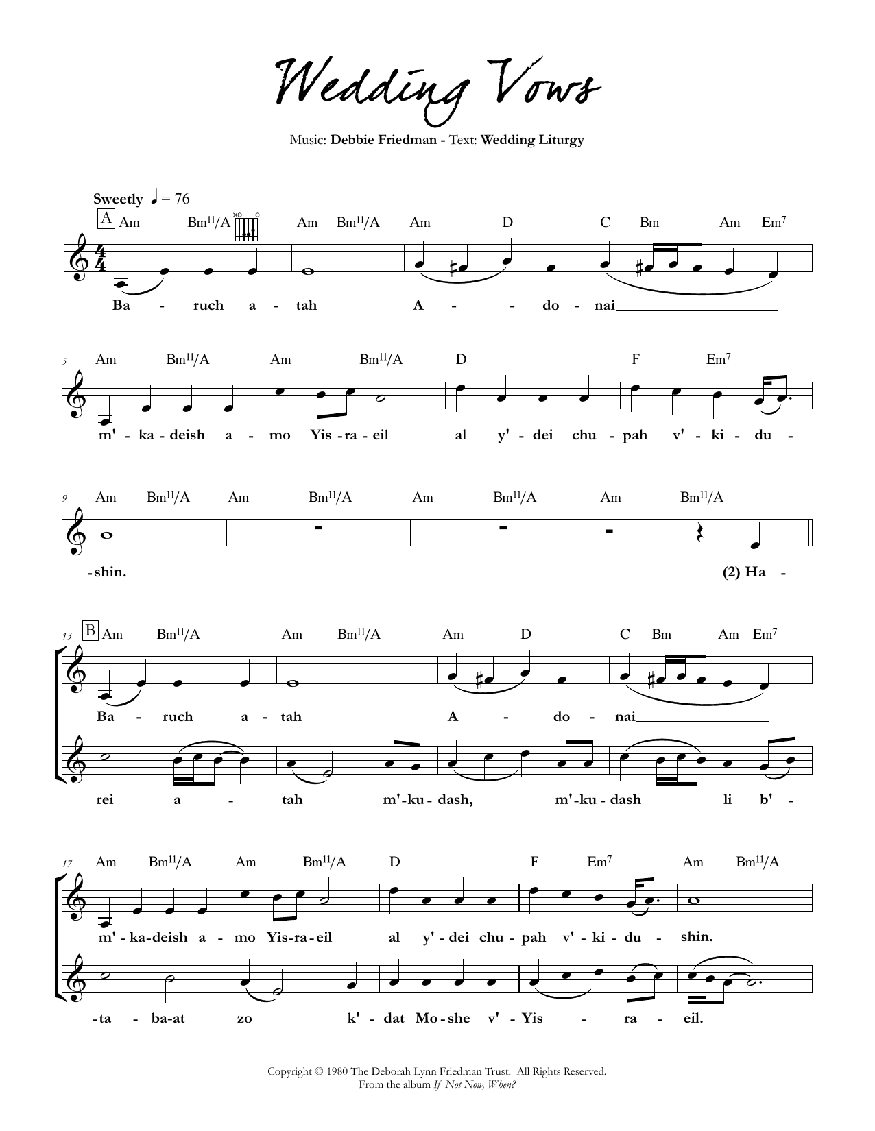 Download Debbie Friedman We the People Sheet Music and learn how to play Lead Sheet / Fake Book PDF digital score in minutes