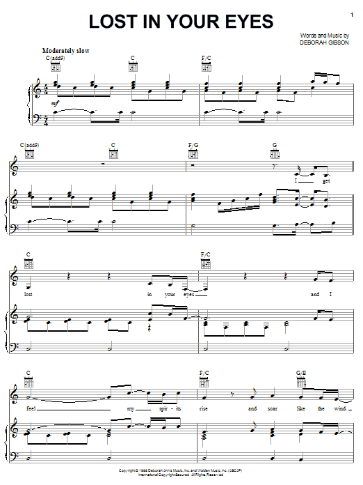 Download Debbie Gibson Lost In Your Eyes Sheet Music and learn how to play Tenor Sax Solo PDF digital score in minutes