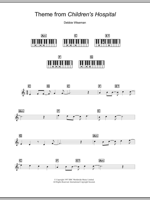 Download Debbie Wiseman Theme from Children's Hospital Sheet Music and learn how to play Keyboard PDF digital score in minutes