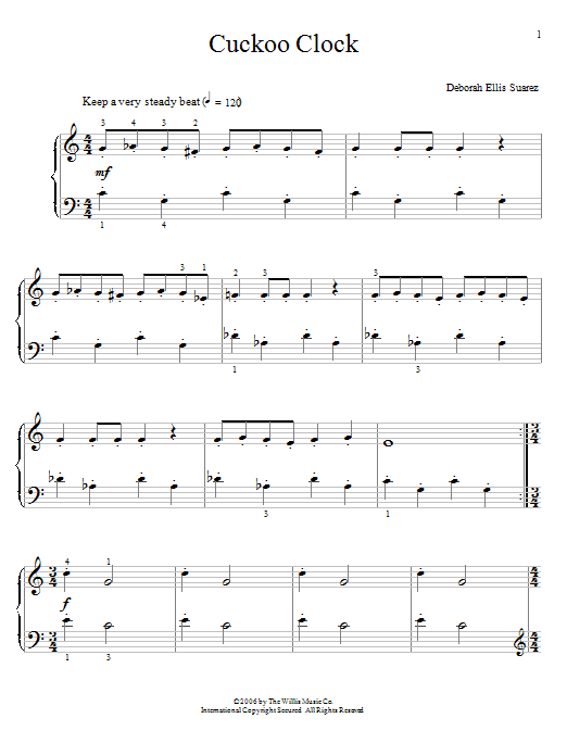 Download Deborah Ellis Suarez Cuckoo Clock Sheet Music and learn how to play Easy Piano PDF digital score in minutes
