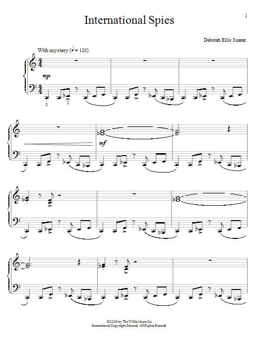 Download Deborah Ellis Suarez International Spies Sheet Music and learn how to play Easy Piano PDF digital score in minutes