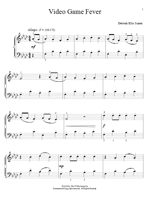 Download Deborah Ellis Suarez Video Game Fever Sheet Music and learn how to play Easy Piano PDF digital score in minutes