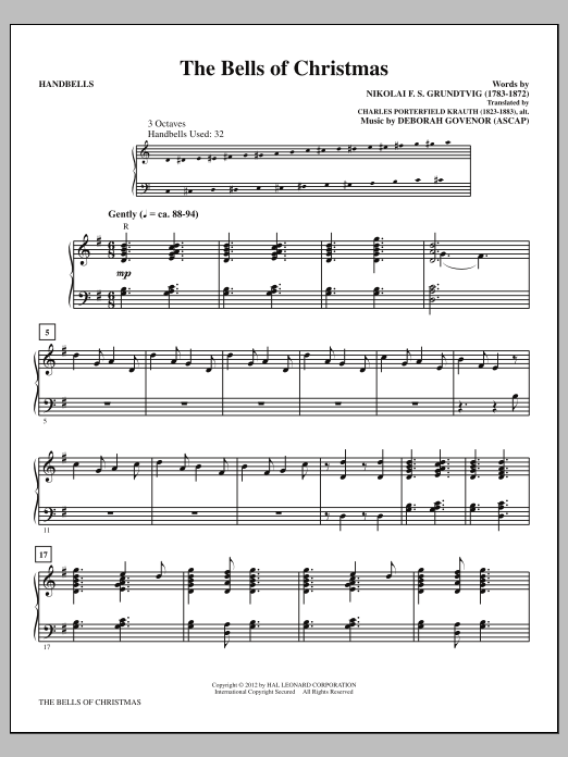Download Deborah Govenor The Bells Of Christmas Sheet Music and learn how to play SATB PDF digital score in minutes