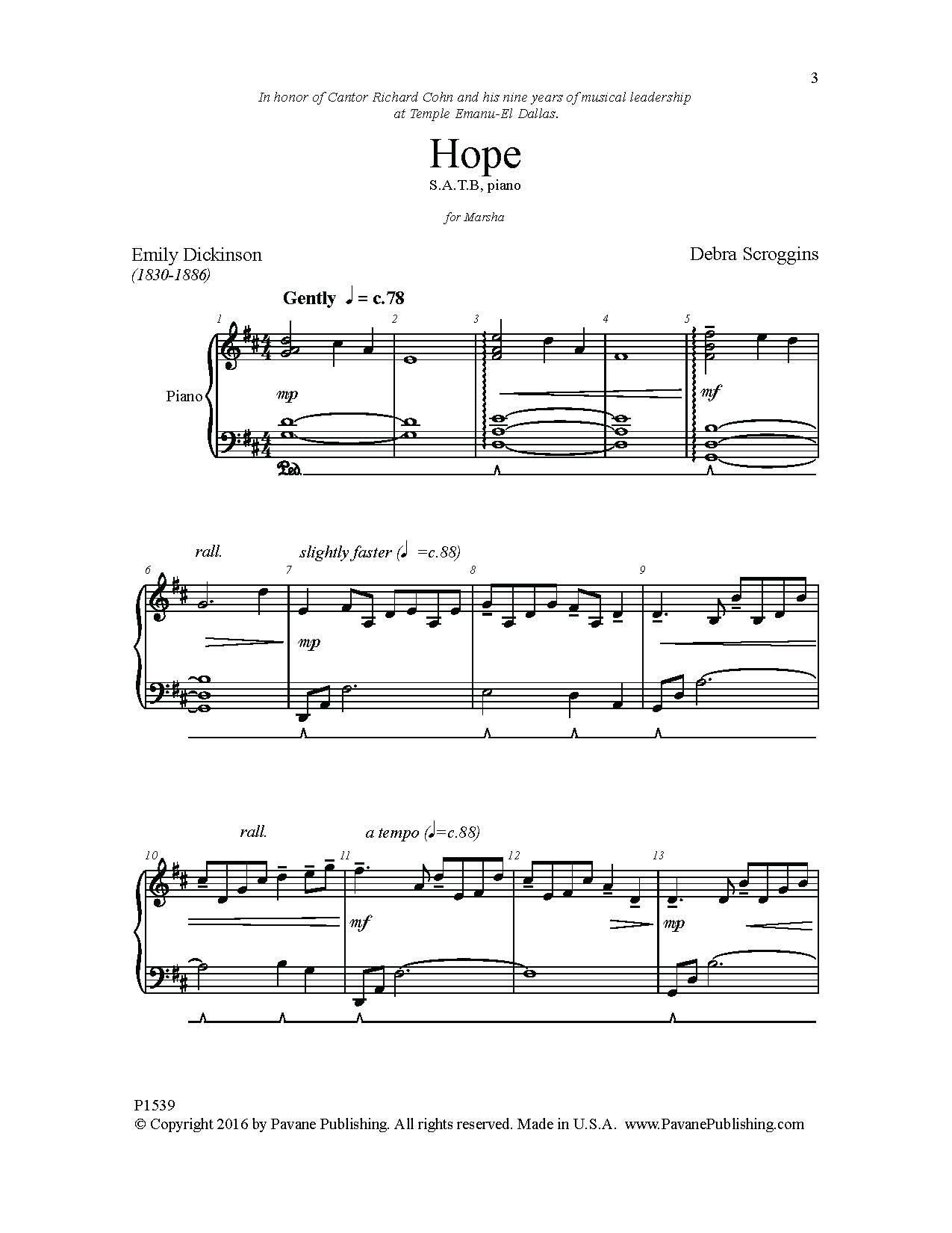 Download Debra Scroggins Hope Sheet Music and learn how to play SATB Choir PDF digital score in minutes