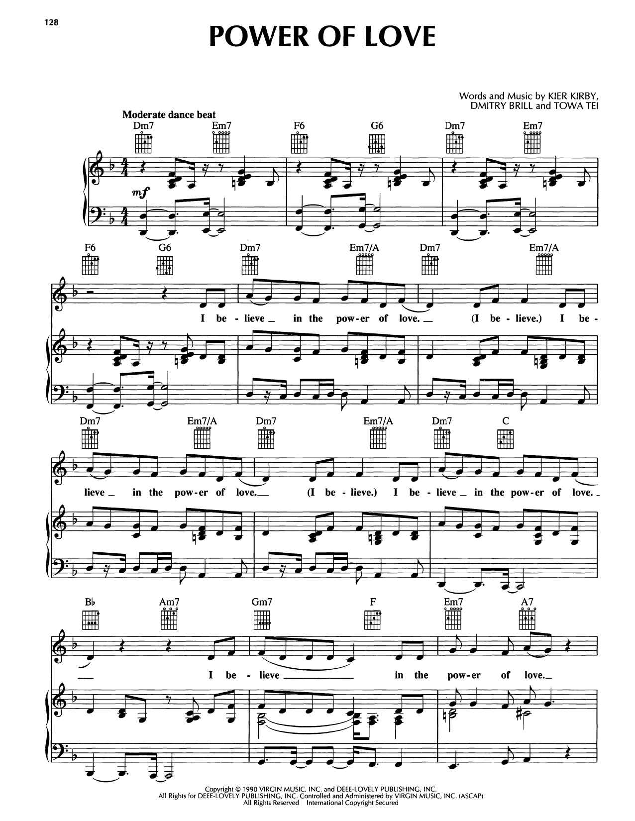 Download Deee-Lite Power Of Love Sheet Music and learn how to play Piano, Vocal & Guitar Chords (Right-Hand Melody) PDF digital score in minutes
