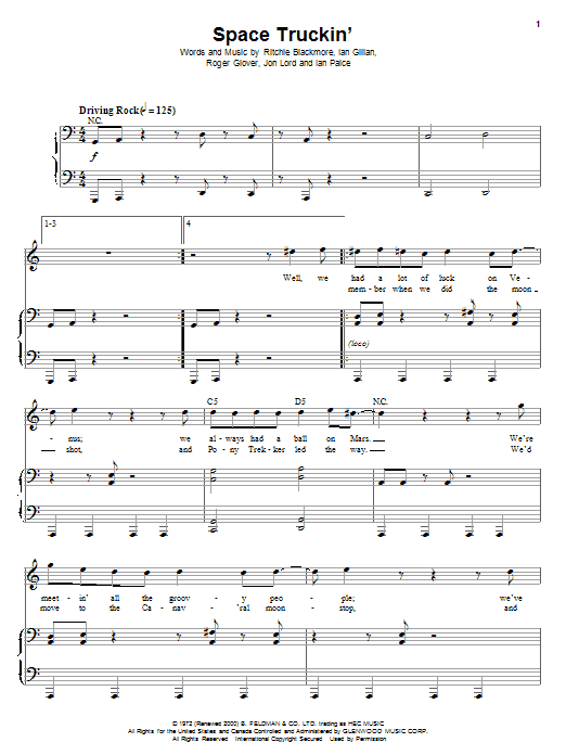 Download Deep Purple Space Truckin' Sheet Music and learn how to play Guitar Tab PDF digital score in minutes