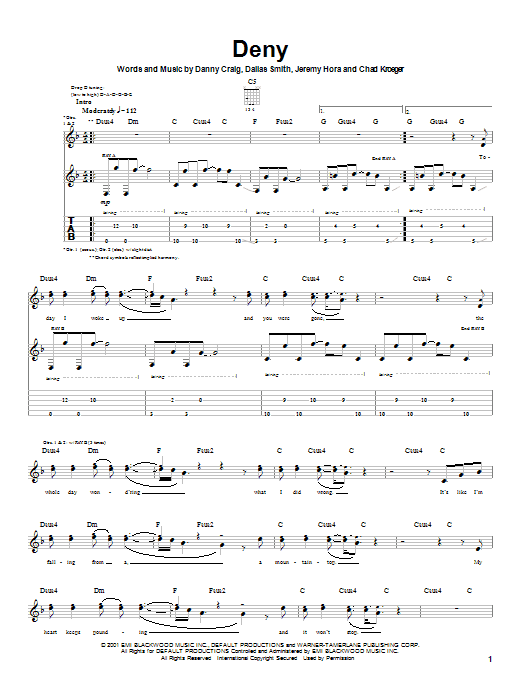 Download Default Deny Sheet Music and learn how to play Guitar Tab PDF digital score in minutes