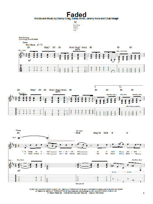 Download Default Faded Sheet Music and learn how to play Guitar Tab PDF digital score in minutes