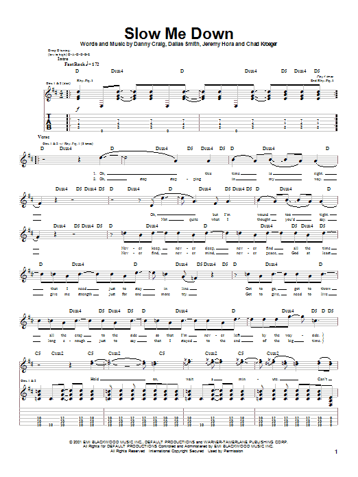 Download Default Slow Me Down Sheet Music and learn how to play Guitar Tab PDF digital score in minutes