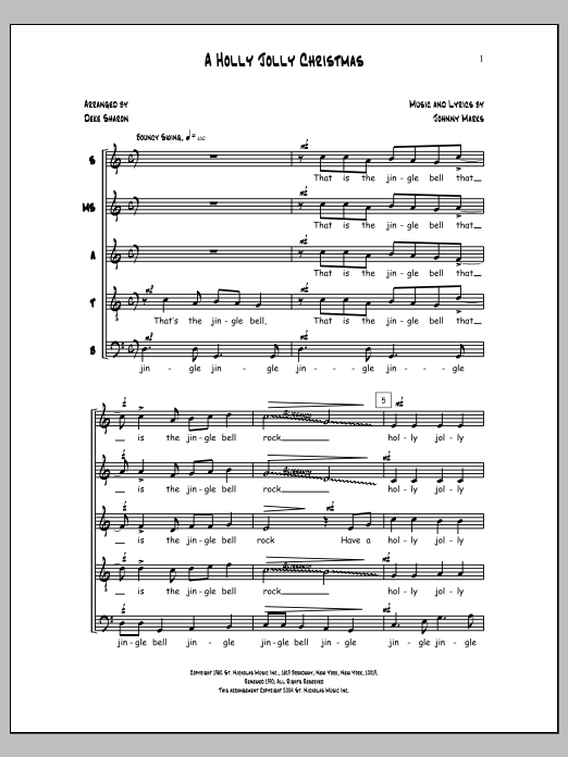 Download Deke Sharon A Holly Jolly Christmas Sheet Music and learn how to play SATB Choir PDF digital score in minutes