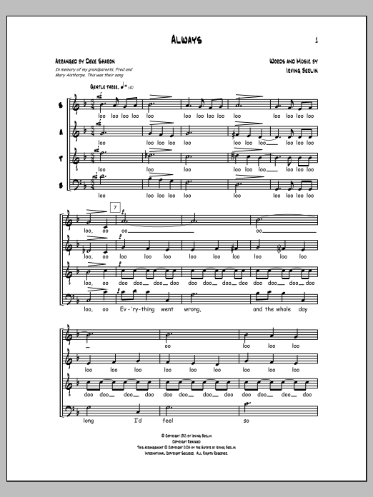 Download Deke Sharon Always Sheet Music and learn how to play SATB Choir PDF digital score in minutes