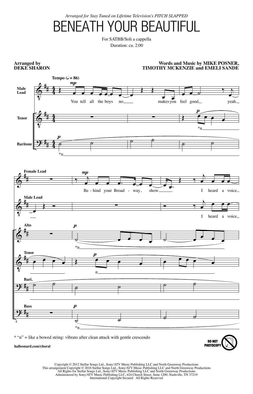 Download Deke Sharon Beneath Your Beautiful Sheet Music and learn how to play SATB PDF digital score in minutes