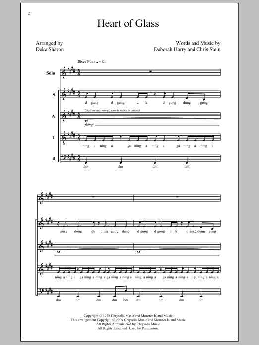 Download Blondie Heart Of Glass (arr. Deke Sharon) Sheet Music and learn how to play SSA PDF digital score in minutes
