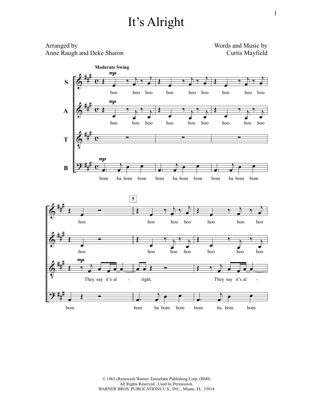 Download Deke Sharon It's Alright Sheet Music and learn how to play SATB Choir PDF digital score in minutes