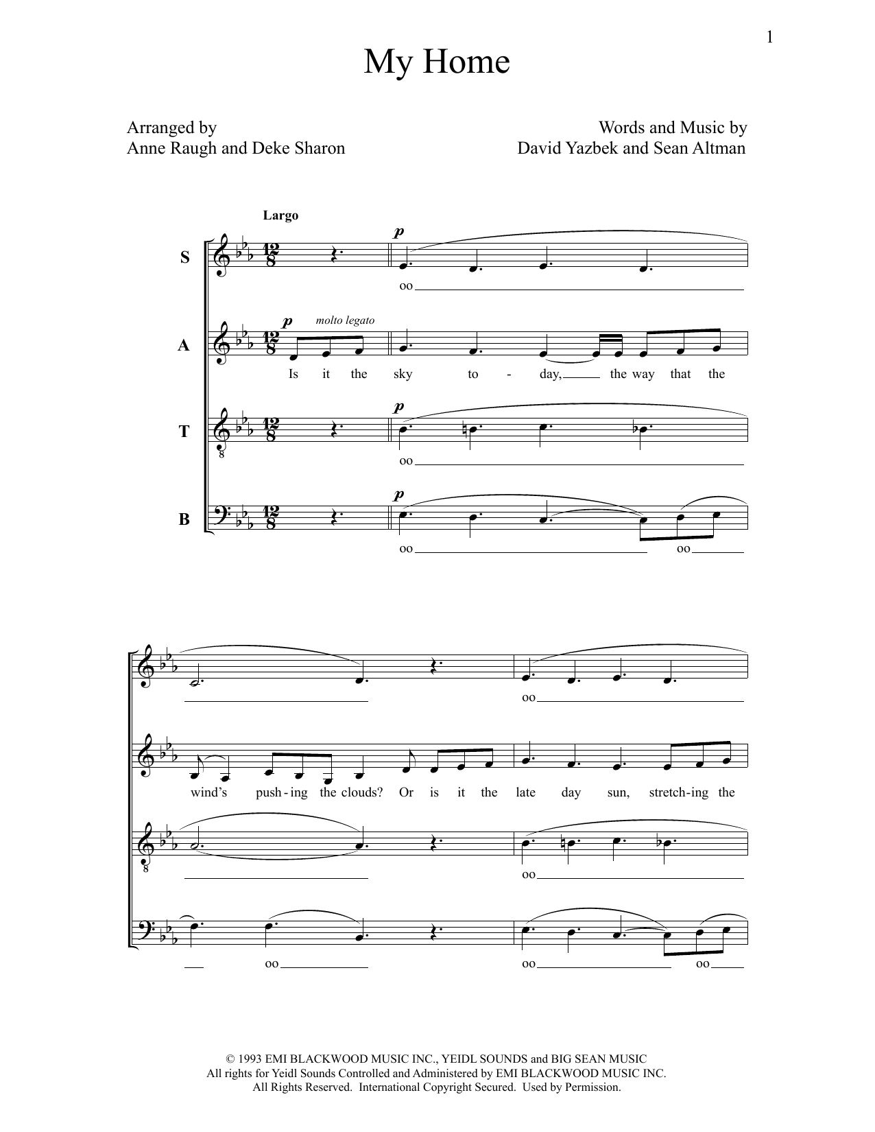 Download Deke Sharon My Home Sheet Music and learn how to play SATB Choir PDF digital score in minutes