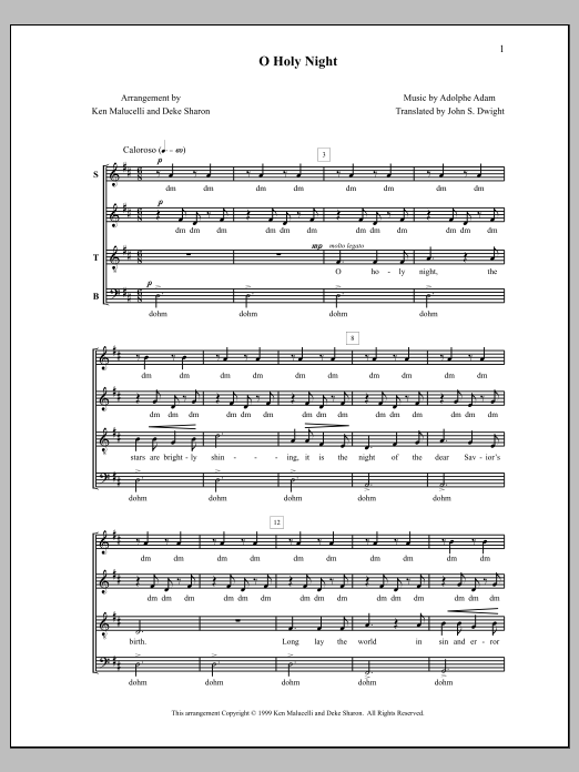 Download Deke Sharon O Holy Night Sheet Music and learn how to play SATB Choir PDF digital score in minutes